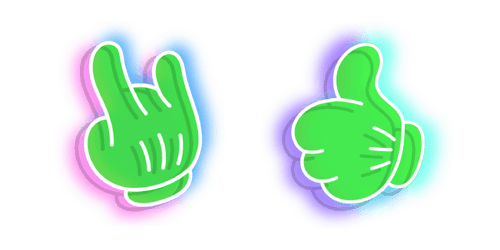 Neon Alien Handscustom cursor pack