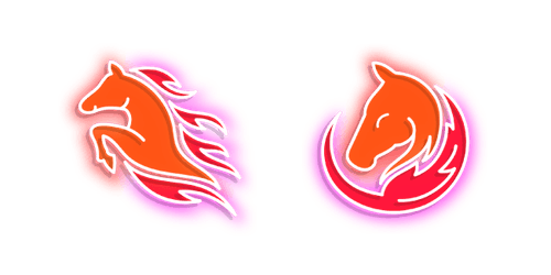 Neon Fire Horsecustom cursor pack