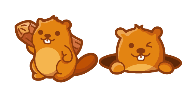Cute Beaver With Tree Logcustom cursor pack