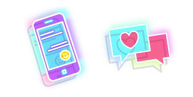 Neon Phone and Messagescustom cursor pack