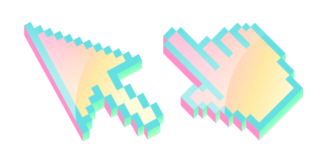 3D Holographic Pixelcustom cursor pack