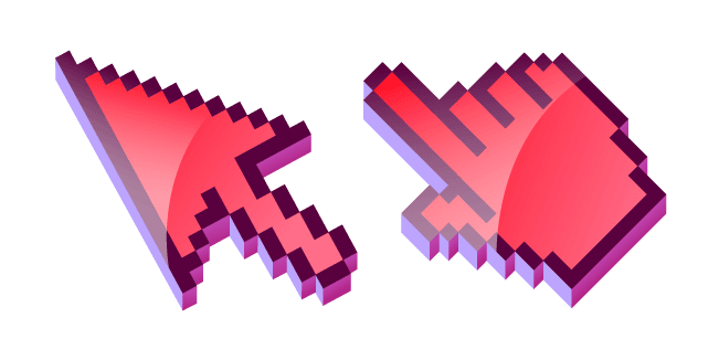 3D Red Pixelcustom cursor pack