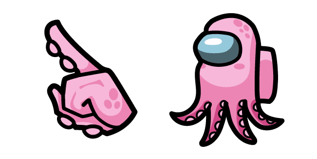 Among Us Pink Octopus Charactercustom cursor pack