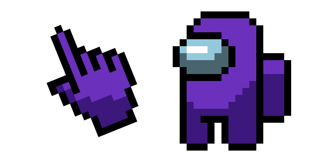 Among Us Pixel Purple Charactercustom cursor pack