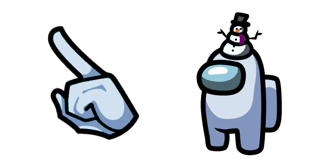 Among Us White Character in Snowman Hatcustom cursor pack