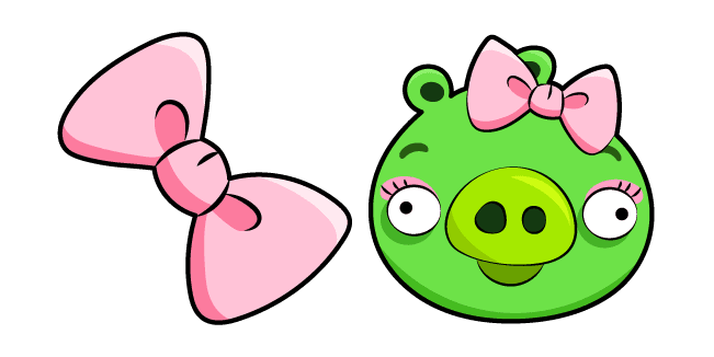 Angry Birds Female Pig and Pink Bowcustom cursor pack