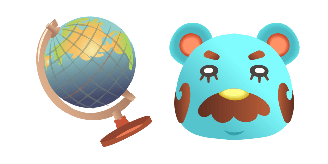 Animal Crossing Beardo and Globecustom cursor pack