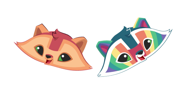 Animal Jam Raccoon and Rainbow Raccooncustom cursor pack