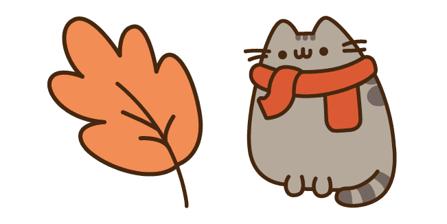 Autumn Pusheen and Leafcustom cursor pack