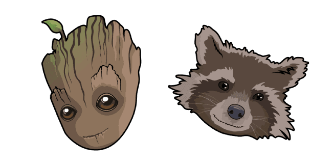 Baby Groot and Rocketcustom cursor pack