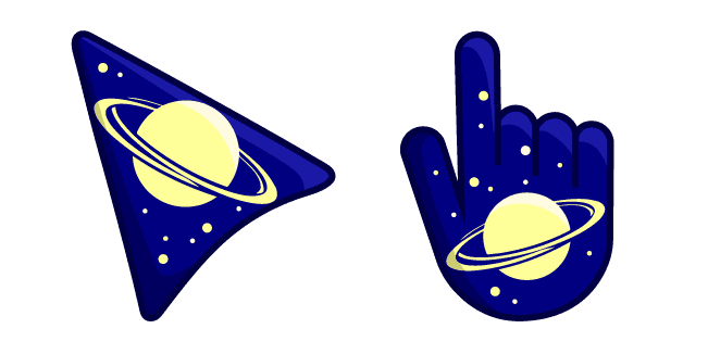 Blue Space and Yellow Planetscustom cursor pack