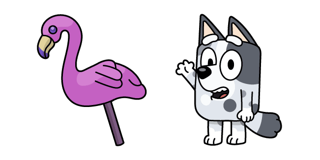 Bluey Muffin Heeler and Flamingocustom cursor pack