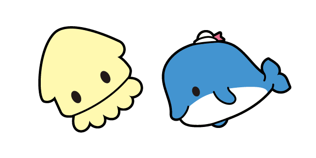 Captain Willy the Whale and Yellow Squidcustom cursor pack