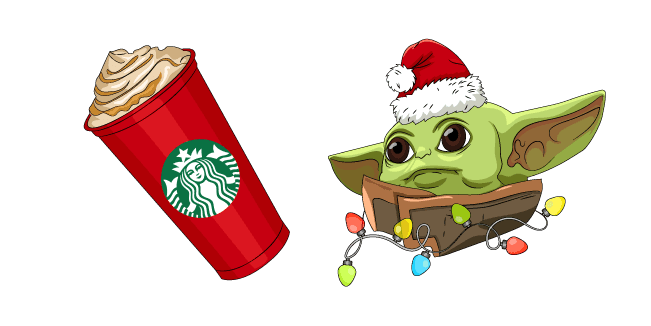 Christmas Baby Yoda and Starbucks Cupcustom cursor pack