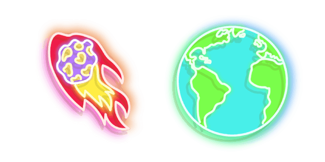 Colourful Comet and Earth Neoncustom cursor pack