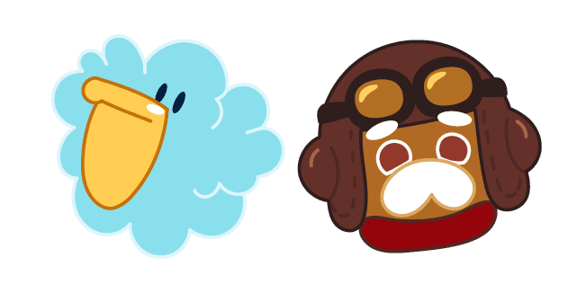 Cookie Run Pilot Cookie and Cloud Pelicancustom cursor pack