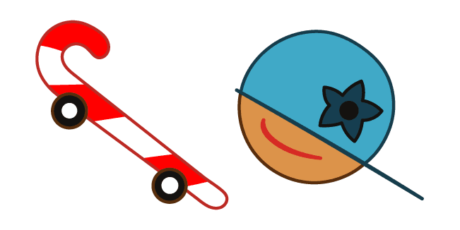 Cookie Run Skater Cookie and Cat Tail Candy Cane Boardcustom cursor pack