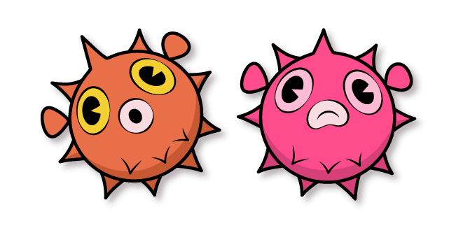 Cuphead Orange and Pink Pufferfishcustom cursor pack