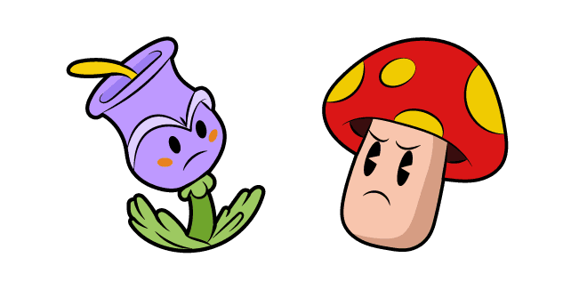 Cuphead Terrible Tulip and Murderous Mushroomcustom cursor pack