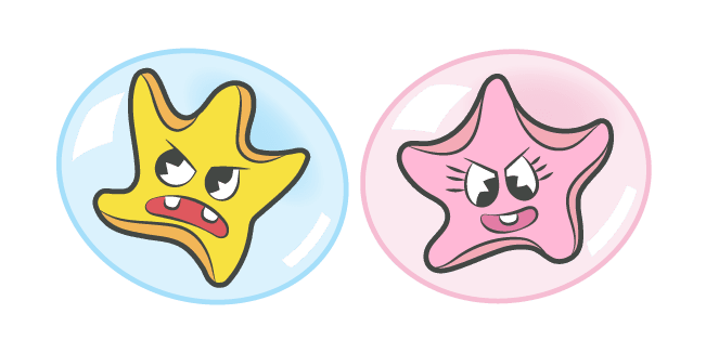 Cuphead Yellow and Pink Bubble Starscustom cursor pack