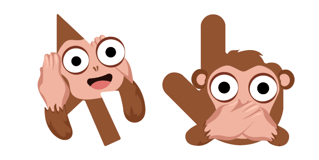 Cursoji - Hear and Speak-No-Evil Monkeycustom cursor pack