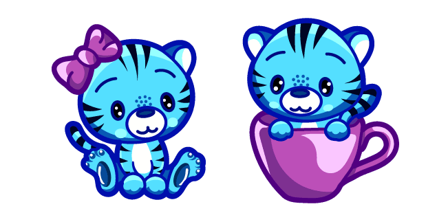 Cute Blue Tigercustom cursor pack