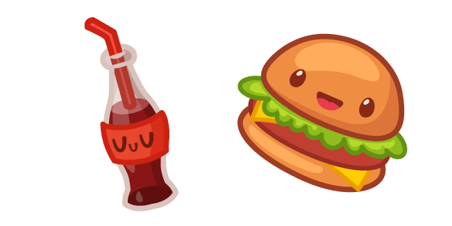 Cute Burger and Coca-Colacustom cursor pack