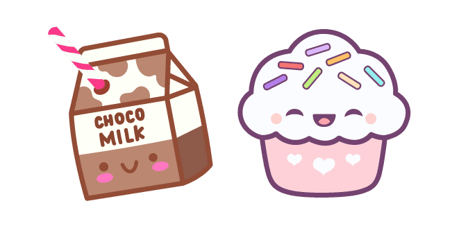 Cute Chocolate Milk and Cupcakecustom cursor pack