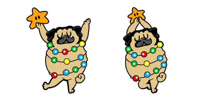 Cute Christmas Tree Pugcustom cursor pack