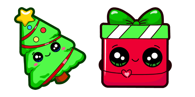 Cute Christmas Tree and Giftcustom cursor pack