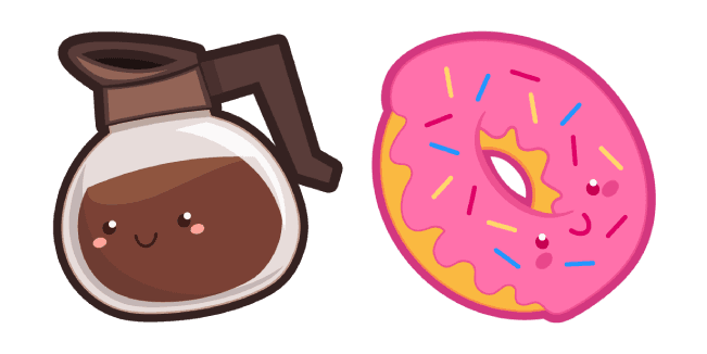 Cute Coffee Pot and Donutcustom cursor pack