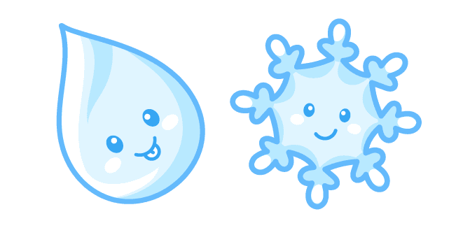 Cute Drop and Snowflakecustom cursor pack