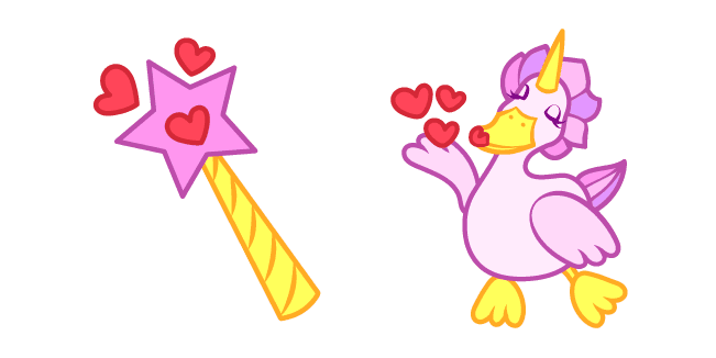 Cute Duck Unicorn Blow Kisscustom cursor pack