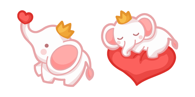 Cute Elephant and Heartscustom cursor pack