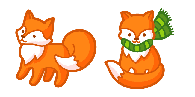 Cute Fox and Scarfcustom cursor pack