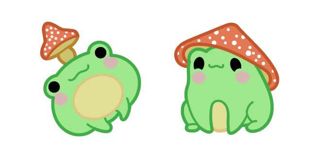 Cute Frog and Mushroomcustom cursor pack