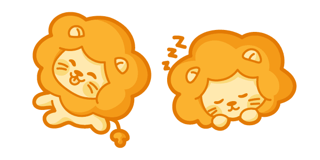 Cute Funny and Sleeping Lioncustom cursor pack