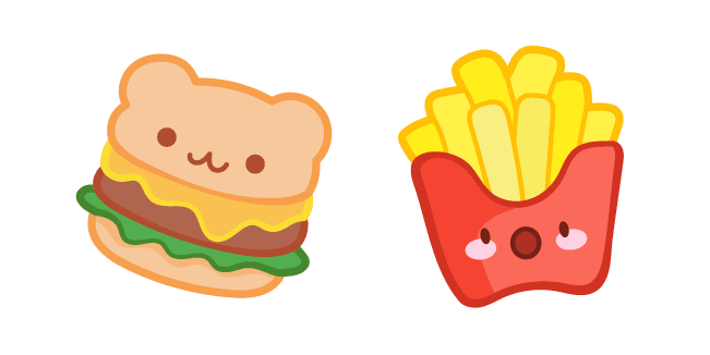 Cute Hamburger and Friescustom cursor pack