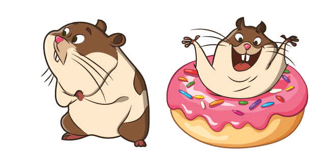 Cute Hamster with Donutcustom cursor pack