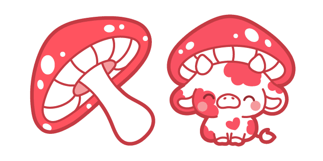 Cute Mushroom and Mushroom Cowcustom cursor pack