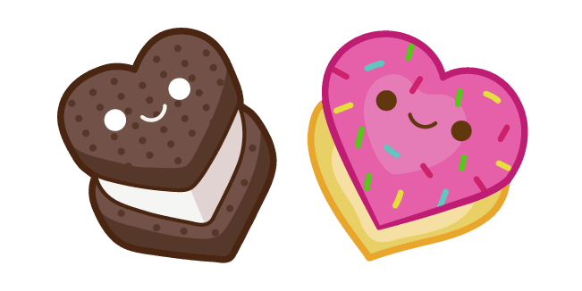 Cute Oreo and Donut Heartscustom cursor pack