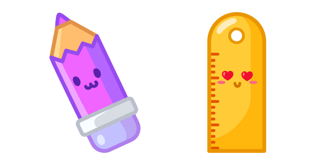 Cute Pencil and Rulercustom cursor pack