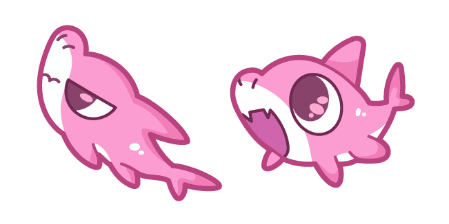 Cute Pink Sharkcustom cursor pack