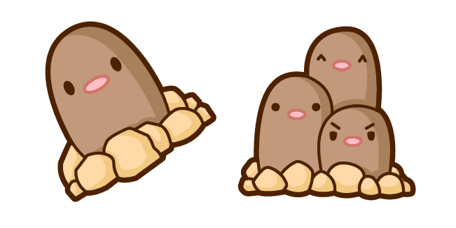 Cute Pokemon Diglett and Dugtriocustom cursor pack