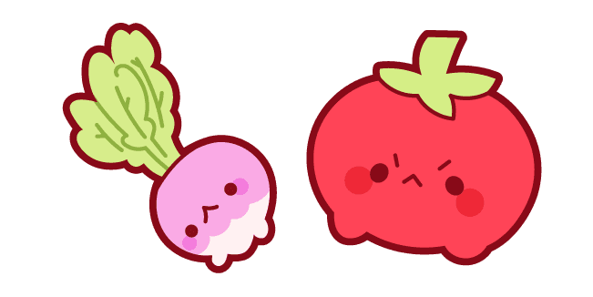 Cute Radish and Tomatocustom cursor pack