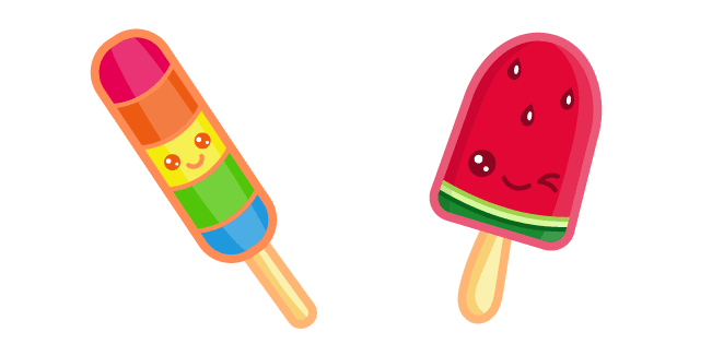 Cute Rainbow and Watermelon Frozen Juicecustom cursor pack