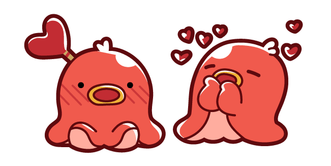 Cute Red Octopus Sausagecustom cursor pack