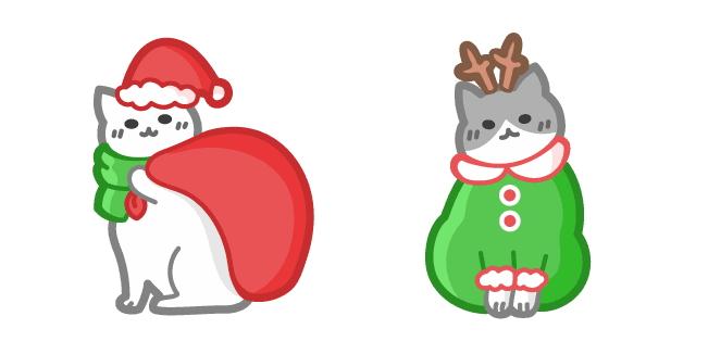 Cute Santa and Deer Catscustom cursor pack