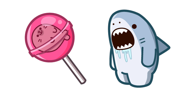 Cute Shark and Lollipopcustom cursor pack