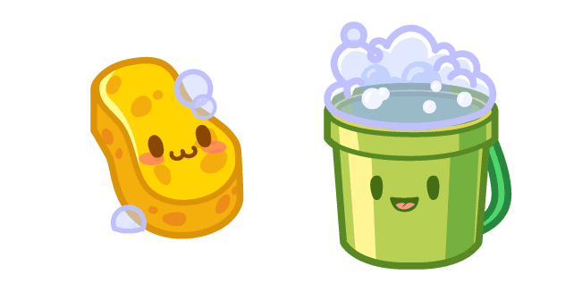 Cute Sponge and Bucketcustom cursor pack